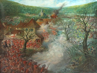 Battle Scene outside a town by Cecil Gordon Lawson